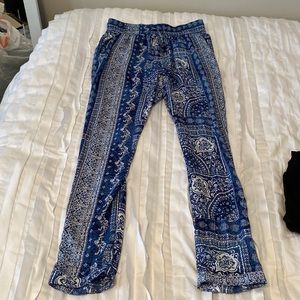 Blue island flowy pants